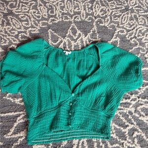 Le Lis Teal Button-Down Blouse